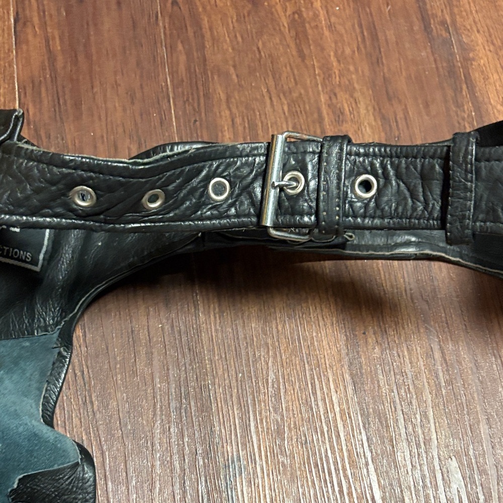 Shaf 90s Black Leather Chaps Medium - Picture 2 of 14